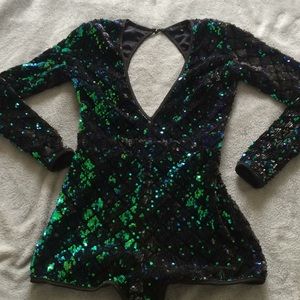 Green Sequined Romper